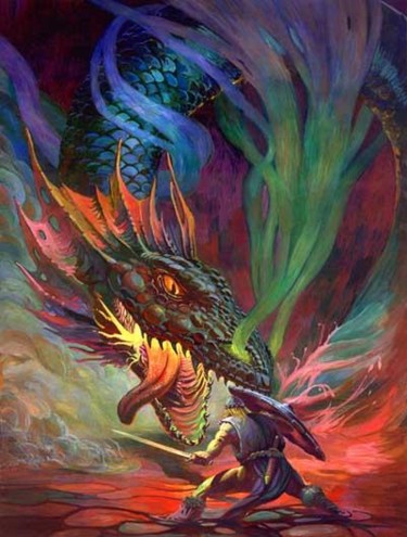 Peinture intitulée "dragon Unpublished" par Régis Moulun, Œuvre d'art originale, Huile