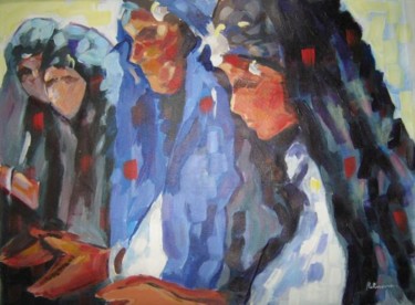 Peinture intitulée "Terguiyette" par Rahmouna Boudjellal, Œuvre d'art originale