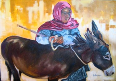 Peinture intitulée "Les meilleurs amies" par Rahmouna Boudjellal, Œuvre d'art originale