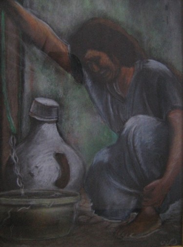 Peinture intitulée "Leila" par Rahmouna Boudjellal, Œuvre d'art originale