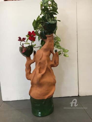 Sculpture intitulée "Arbre germoir 1" par Moune Céramique, Œuvre d'art originale, Argile