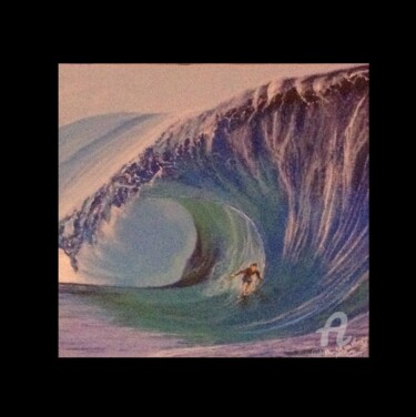 Peinture intitulée "" La vague avec sur…" par Mounia Loukriss, Œuvre d'art originale, Acrylique
