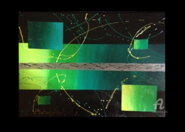 Ζωγραφική με τίτλο "" Electrique "" από Mounia Loukriss, Αυθεντικά έργα τέχνης, Ακρυλικό