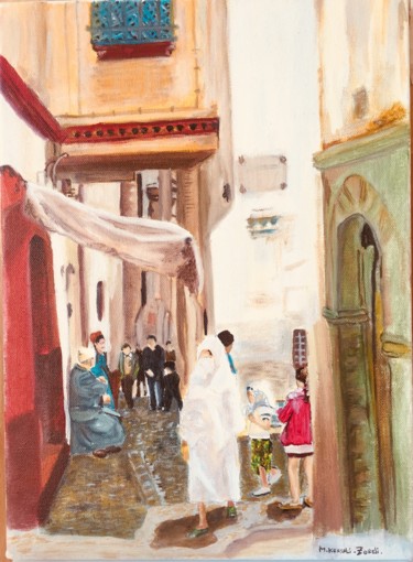 Painting titled "marche casbah alger…" by Mounia Kessali, Original Artwork