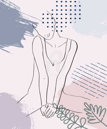 「Woman posing abstra…」というタイトルのデジタルアーツ Mounir Khalfoufによって, オリジナルのアートワーク, 2Dデジタルワーク