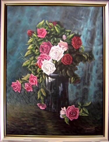 Peinture intitulée "bouquet des fleures" par Mounirart, Œuvre d'art originale