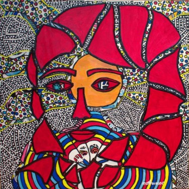 Painting titled "PATIENCE" by Mounya Ammor, Original Artwork, Acrylic Mounted on Wood Stretcher frame