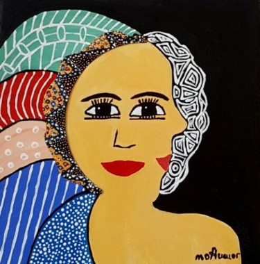 Peinture intitulée "Deux en Un" par Mounya Ammor, Œuvre d'art originale, Acrylique
