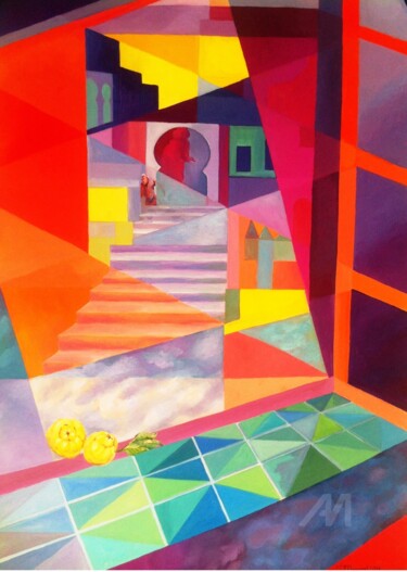 Pittura intitolato "MYSTICAL ENERGY" da Mourad Elloumi, Opera d'arte originale, Olio