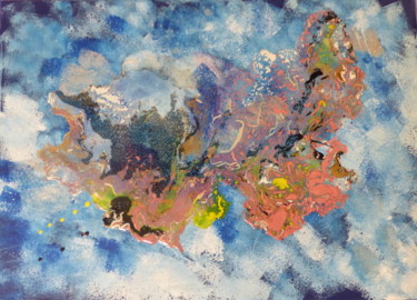Peinture intitulée "Ciel visité" par Mourf, Œuvre d'art originale, Acrylique