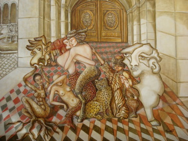Peinture intitulée "Volupté Cruelle" par Marie-Jeanne Mourot, Œuvre d'art originale, Huile Monté sur Châssis en bois