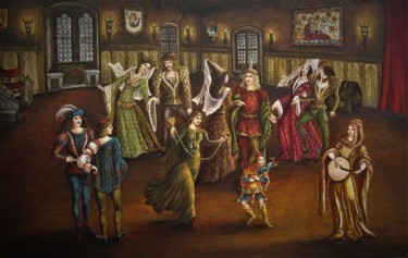 Pittura intitolato "Le Bal" da Marie-Jeanne Mourot, Opera d'arte originale, Olio