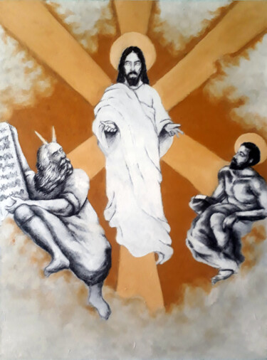 Painting titled "Jesus Christ the sa…" by Moushegh Karavartanian, Original Artwork, Oil