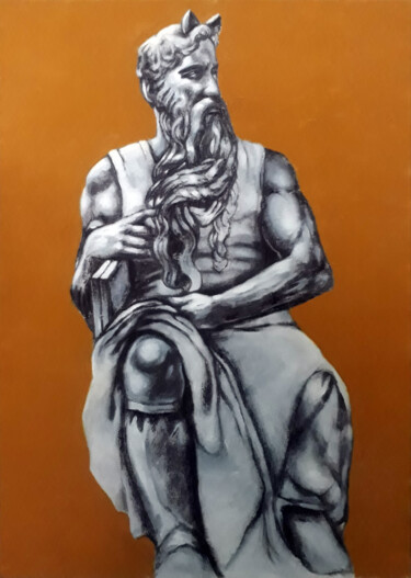 Painting titled "Moses" by Moushegh Karavartanian, Original Artwork, Oil