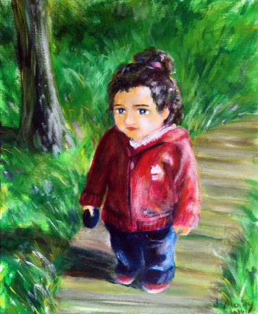 Malerei mit dem Titel "Enfant" von Mouty, Original-Kunstwerk, Acryl