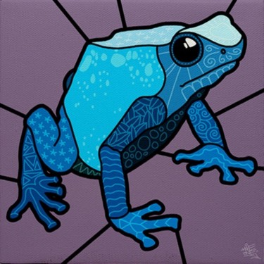 Arts numériques intitulée "Blue Frog" par Move One, Œuvre d'art originale, Peinture numérique