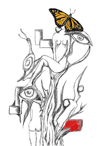 Digital Arts titled "Surreal butterfly t…" by Daniele Bonizzoni, Original Artwork, 2D Digital Work