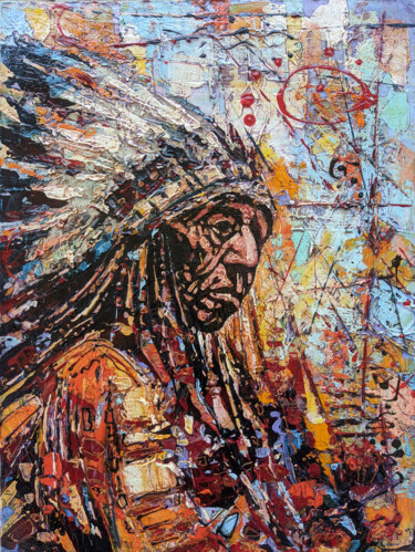 Painting titled "Spirit of freedom #2" by Movses Petrosyan, Original Artwork, Acrylic Mounted on Wood Stretcher frame