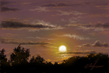 Digital Arts titled "Brown sunset" by Tigran Movsisyan, Original Artwork, Digital Painting