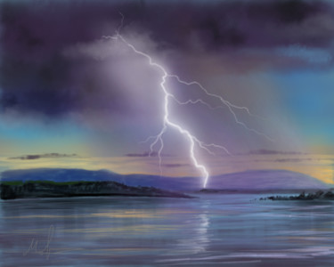 Digital Arts titled "Thunder and lightni…" by Tigran Movsisyan, Original Artwork, Digital Painting