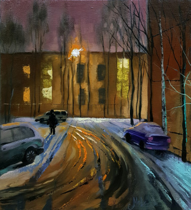 Peinture intitulée "The road to kinderg…" par Tigran Movsisyan, Œuvre d'art originale, Huile