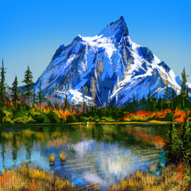 Digital Arts titled "It`s just a mountain" by Tigran Movsisyan, Original Artwork, Digital Painting
