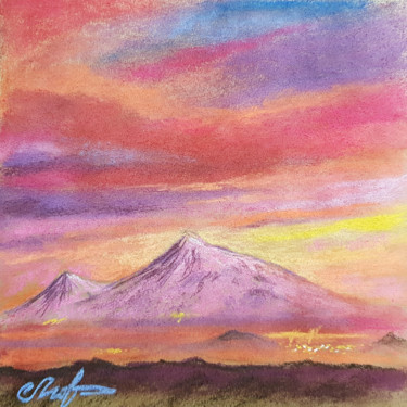 Malerei mit dem Titel "A pastel painting o…" von Tigran Movsisyan, Original-Kunstwerk, Pastell