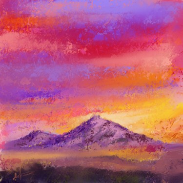 数字艺术 标题为“A painting of Mount…” 由Tigran Movsisyan, 原创艺术品, 数字油画