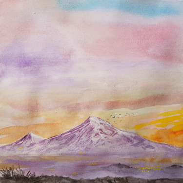 Peinture intitulée "A watercolor painti…" par Tigran Movsisyan, Œuvre d'art originale, Aquarelle