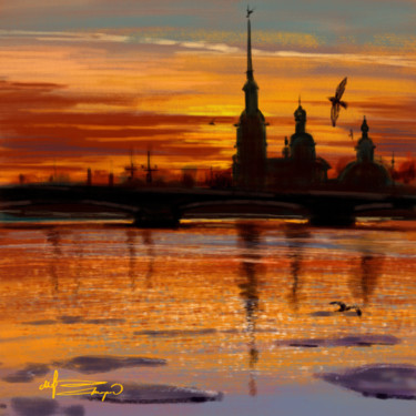 Digital Arts titled "Peter Paul Fortress…" by Tigran Movsisyan, Original Artwork, Digital Painting