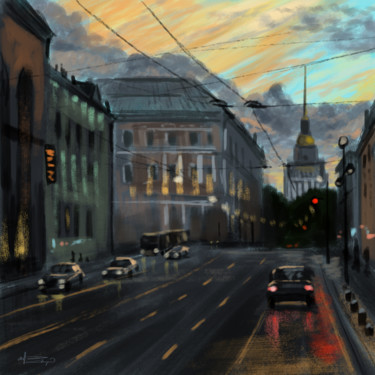 Artes digitais intitulada "Nevsky prospect lar…" por Tigran Movsisyan, Obras de arte originais, Pintura digital