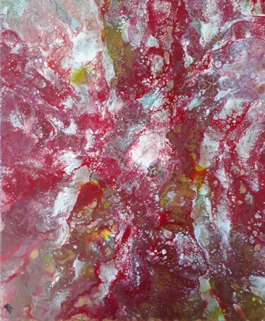 Картина под названием "Solaire 2 - Craquel…" - Moz, Подлинное произведение искусства, Акрил Установлен на Деревянная рама дл…