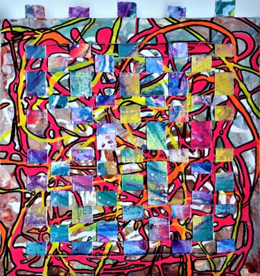 Peinture intitulée "carré 3 - collectio…" par Moz, Œuvre d'art originale, Acrylique Monté sur Châssis en bois