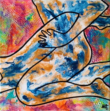 Pintura titulada "cosmic love 2" por Moz, Obra de arte original, Acrílico Montado en Bastidor de camilla de madera