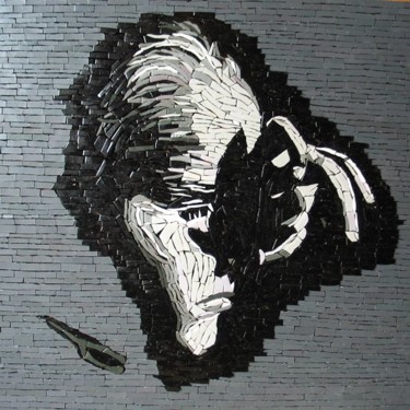 Sculpture titled "Elsa" by Igor Laszlo, Original Artwork, Mosaic Mounted on Wood Panel