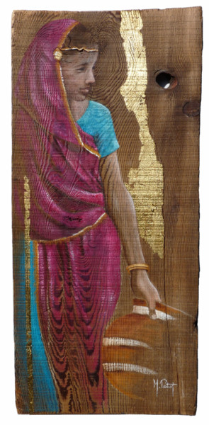 A la fontaine Peinture intitulée "A la fontaine" par Petiot Martine, Œuvre d'art originale, Huile