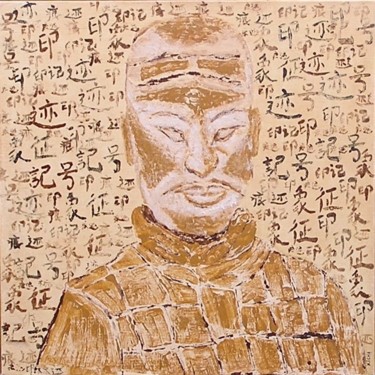 Peinture intitulée "soldat de SHI HUANG…" par Kicha, Œuvre d'art originale