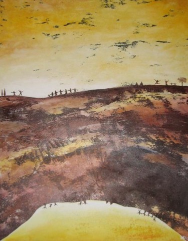 Peinture intitulée "terre creuse" par Marielle Bonnefoi-Peterson, Œuvre d'art originale