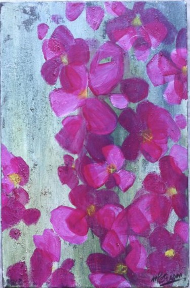 Peinture intitulée "floraison rose 1" par Marielle Bonnefoi-Peterson, Œuvre d'art originale