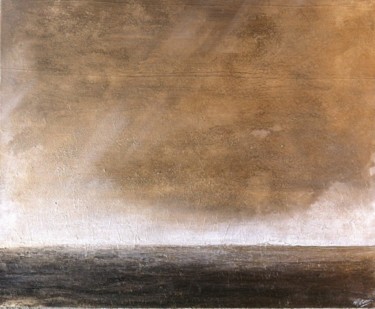 Peinture intitulée "ciel d'or" par Marielle Bonnefoi-Peterson, Œuvre d'art originale