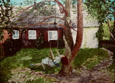 Malarstwo zatytułowany „Kashubian Cottage” autorstwa Mirosława Porembska-Wojtowicz, Oryginalna praca, Akryl