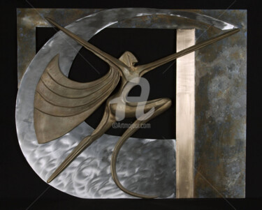 Sculpture titled "W" by Marie-Pierre Philippe-Lohézic (MPPL-ART), Original Artwork, Metals