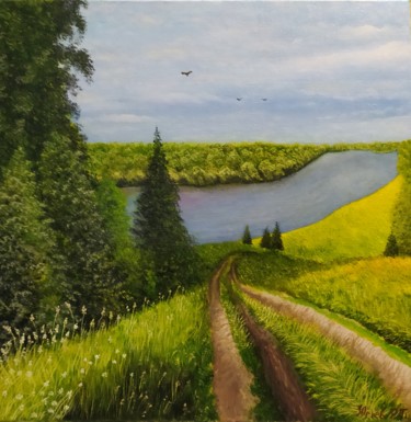 Peinture intitulée "У реки" par Ruslan Iurev, Œuvre d'art originale, Huile