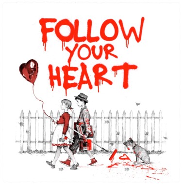 I'm Yours – Follow Your Heart (Red) Estampas & grabados titulada "I'm Yours – Follow…" por Mr. Brainwash, Obra de arte original, Litografía