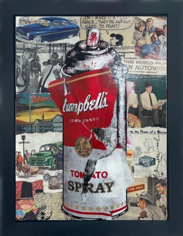 Desenho intitulada "Torn Spray Can" por Mr. Brainwash, Obras de arte originais, Papel