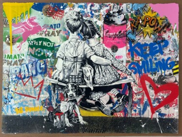 Painting titled "Work Well Together" by Mr. Brainwash, Original Artwork, Acrylic