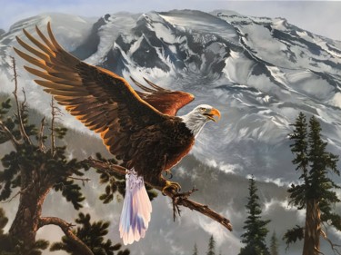 제목이 "Eagle in the mounta…"인 미술작품 Kakajan Charyyev로, 원작, 기름