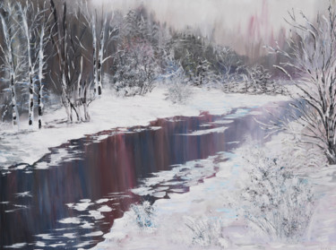 Painting titled "Winter" by Ella Jung, Original Artwork, Acrylic