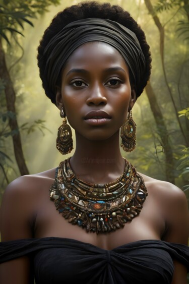 Painting titled "African Majesty" by Mr. Noblex, Original Artwork, Digital Print