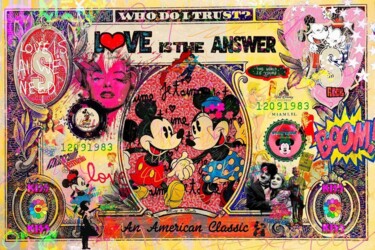 Картина под названием "LOVE is the Answer" - Mr Pablo Costa, Подлинное произведение искусства, Акрил Установлен на Алюминий
